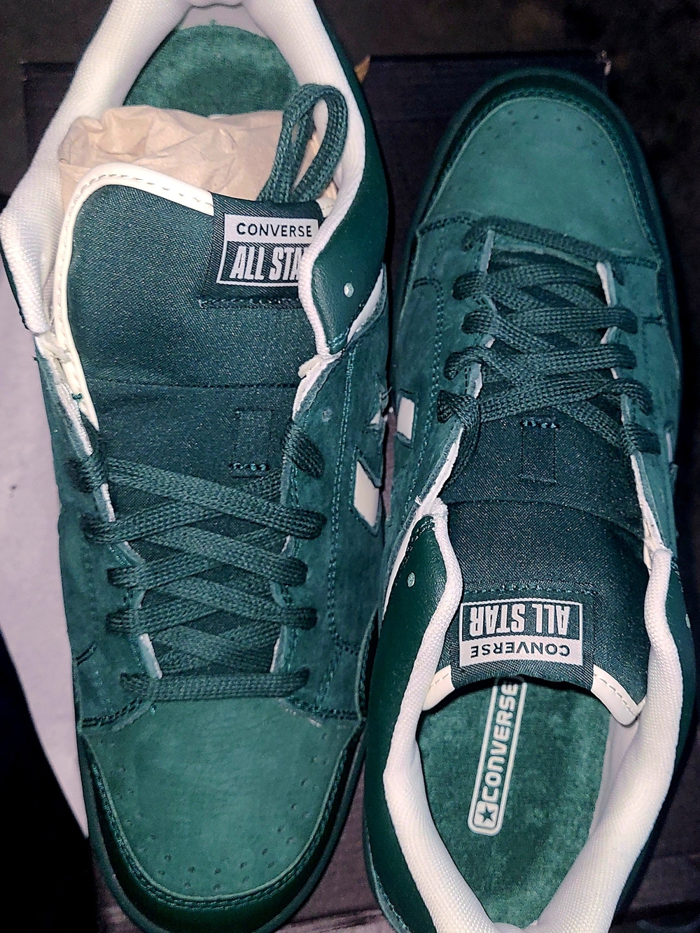 Converse All Star Men's Low-Top Athletic Sneakers in Deep Green Size 13